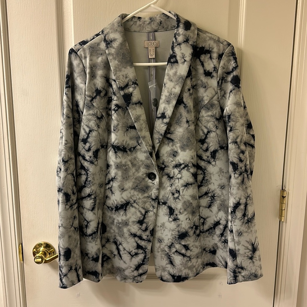 NWT Size M LOGO Ponte Knit Tye Dye Blazer